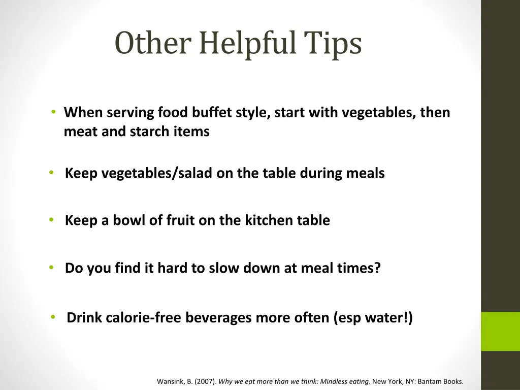 other helpful tips
