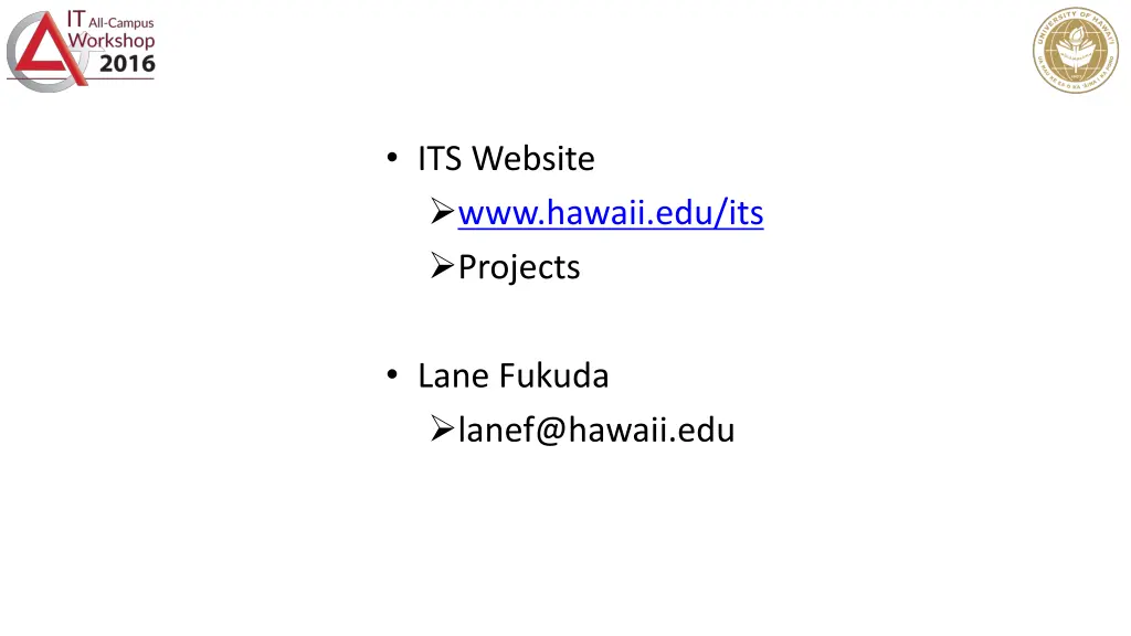 its website www hawaii edu its projects