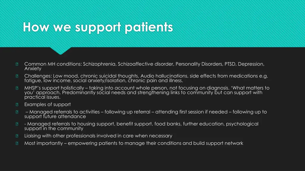 how we support patients