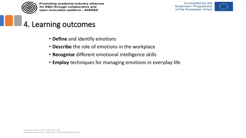 4 learning outcomes 4 learning outcomes