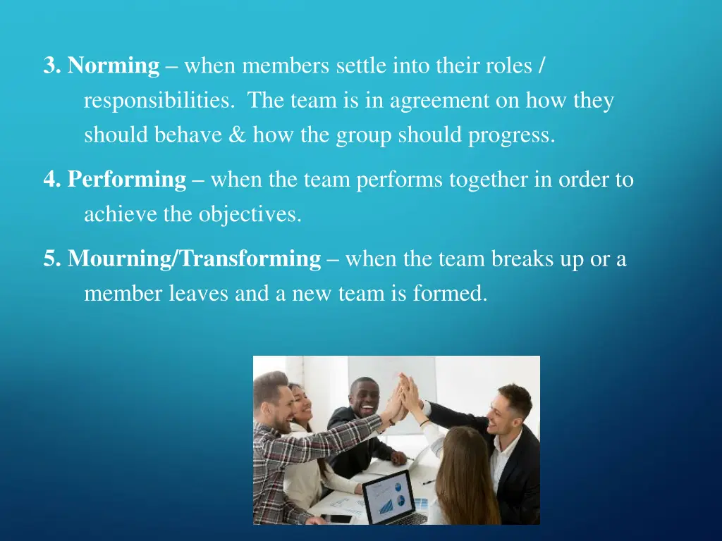 3 norming when members settle into their roles