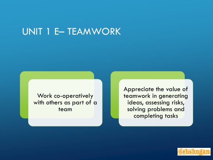 unit 1 e teamwork