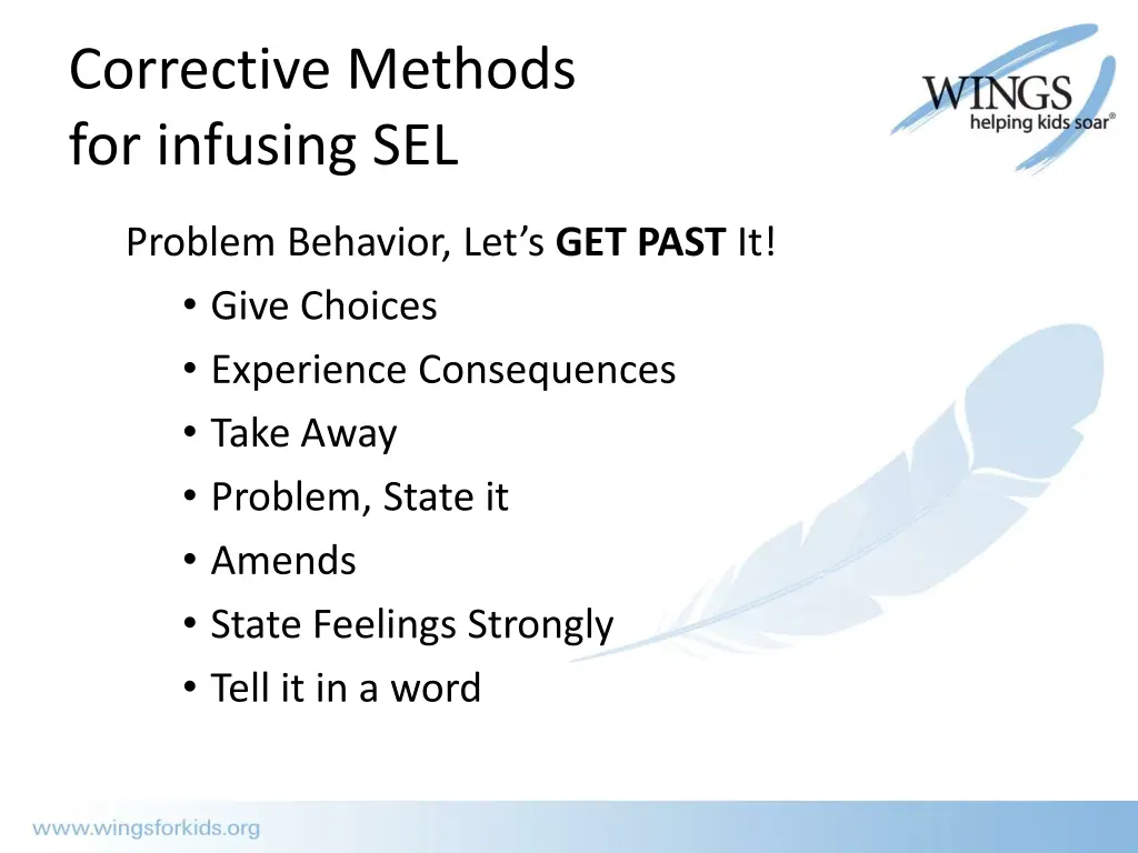 corrective methods for infusing sel