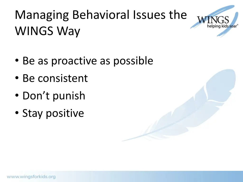 managing behavioral issues the wings way