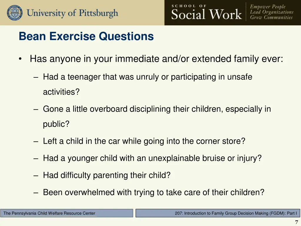 bean exercise questions