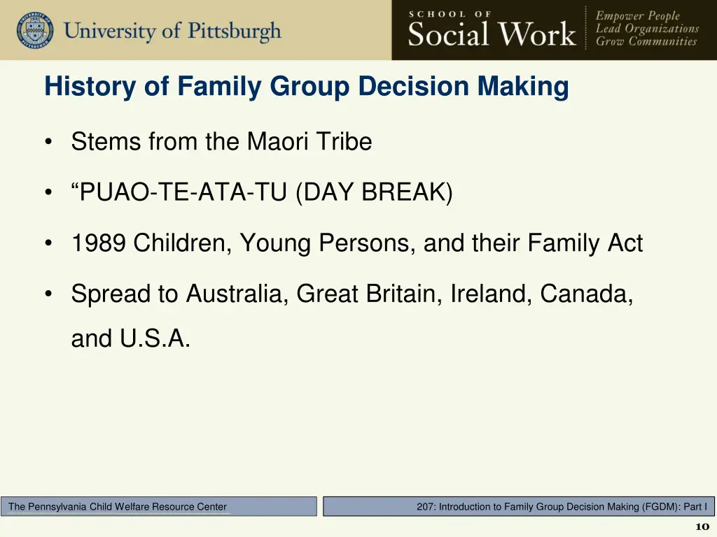 history of family group decision making