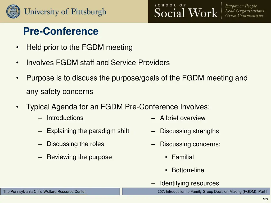 pre conference