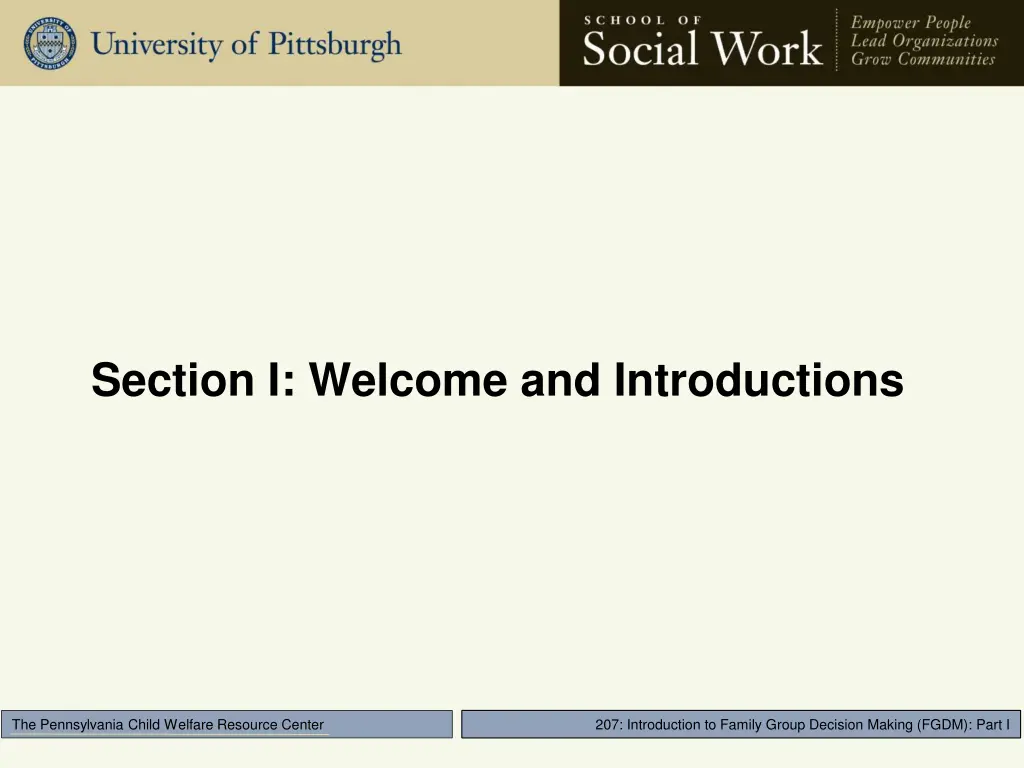 section i welcome and introductions