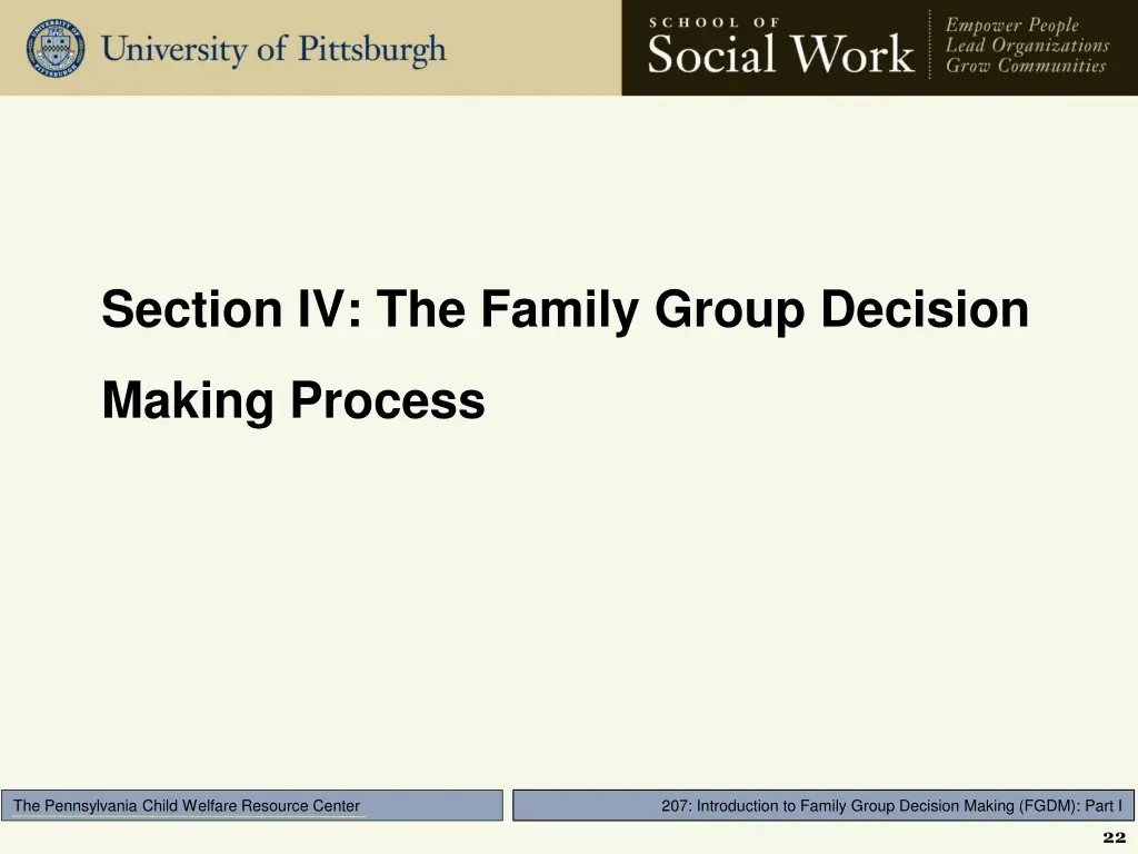 section iv the family group decision