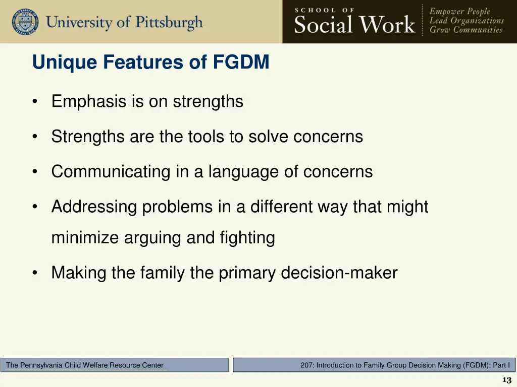 unique features of fgdm