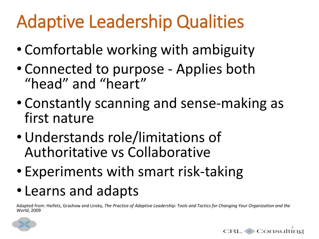 adaptive leadership qualities adaptive leadership