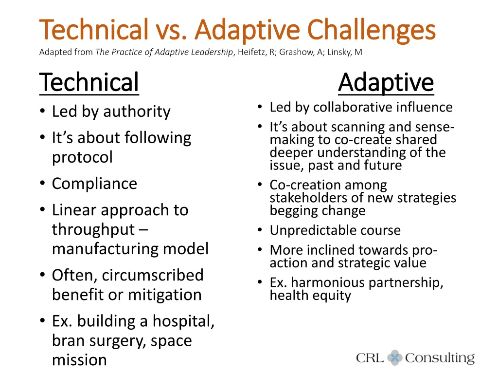 technical vs adaptive challenges technical 1