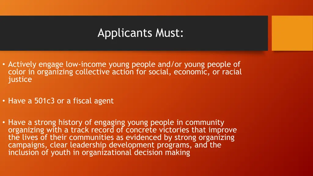 applicants must