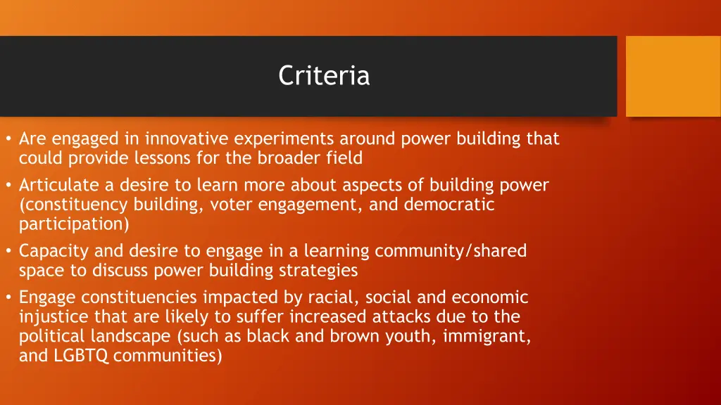 criteria 1