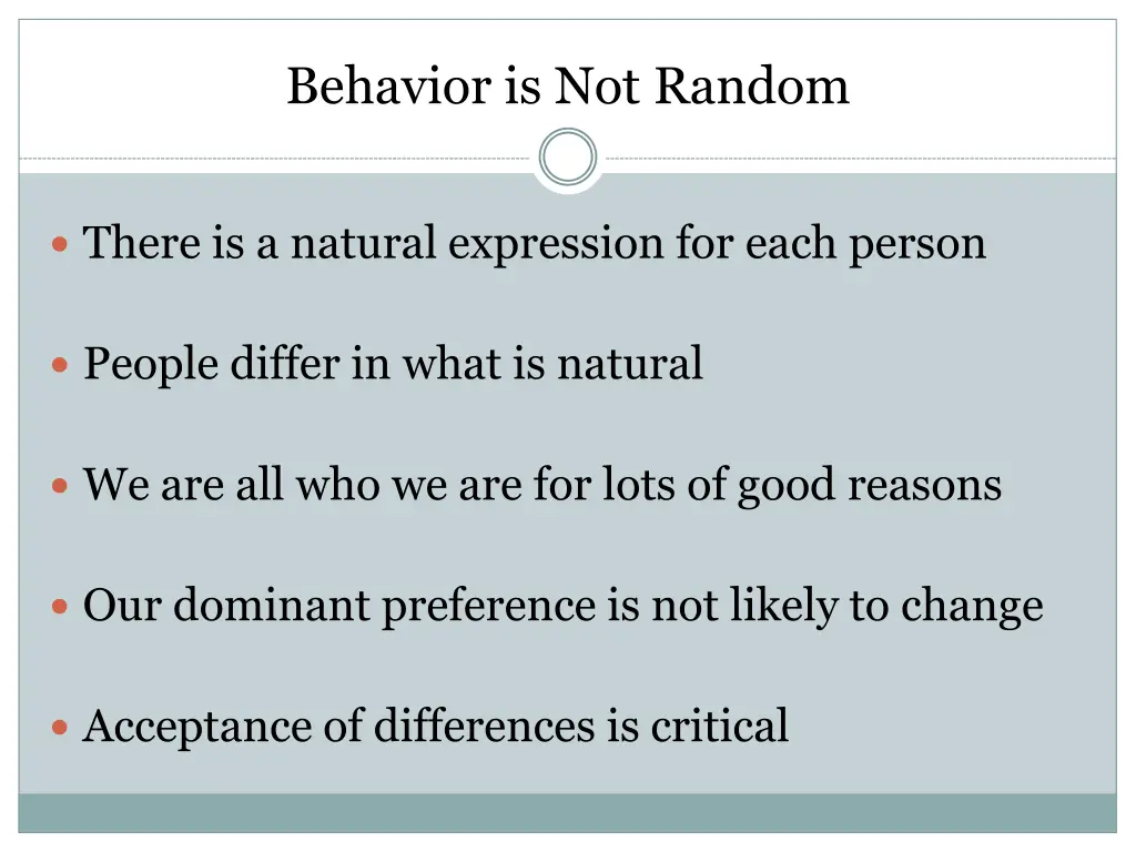behavior is not random