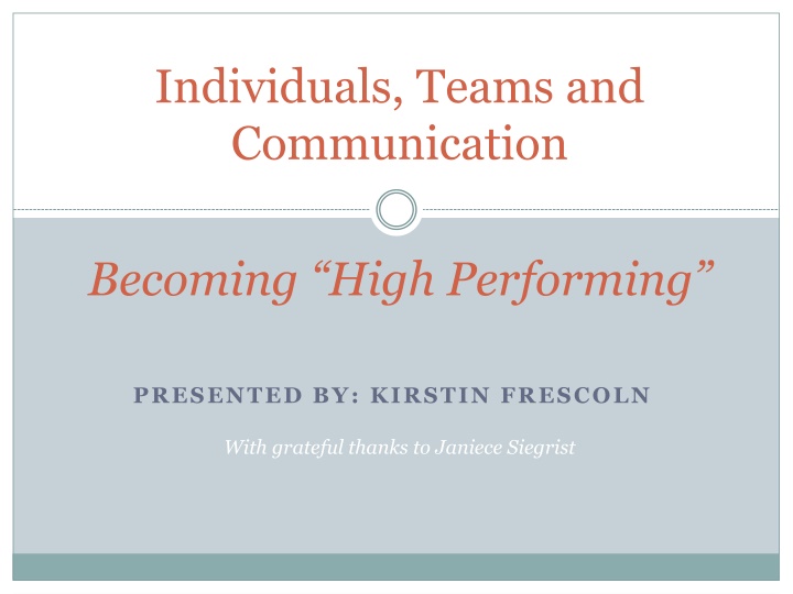 individuals teams and communication