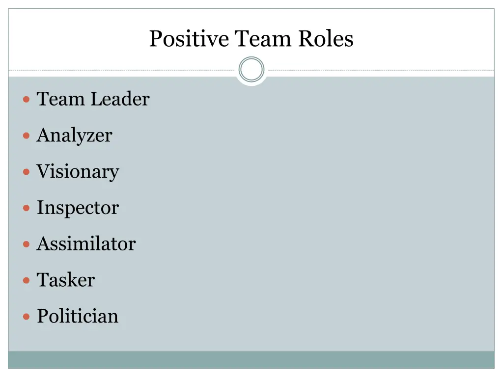 positive team roles