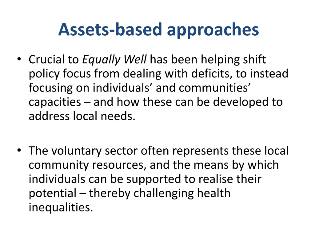 assets based approaches
