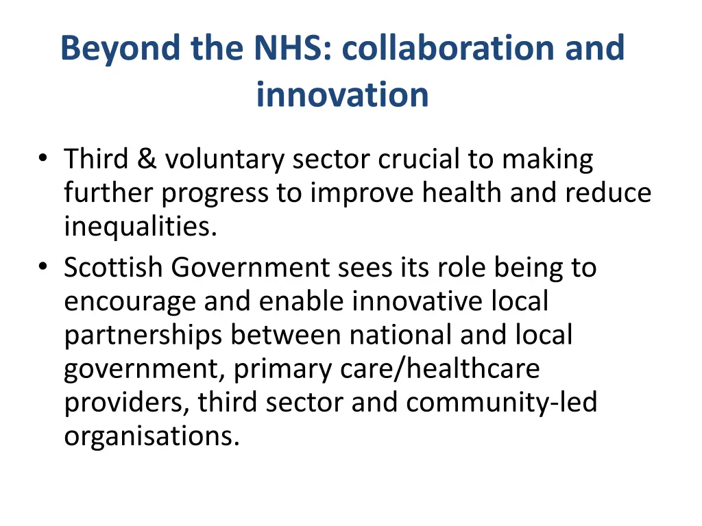 beyond the nhs collaboration and innovation