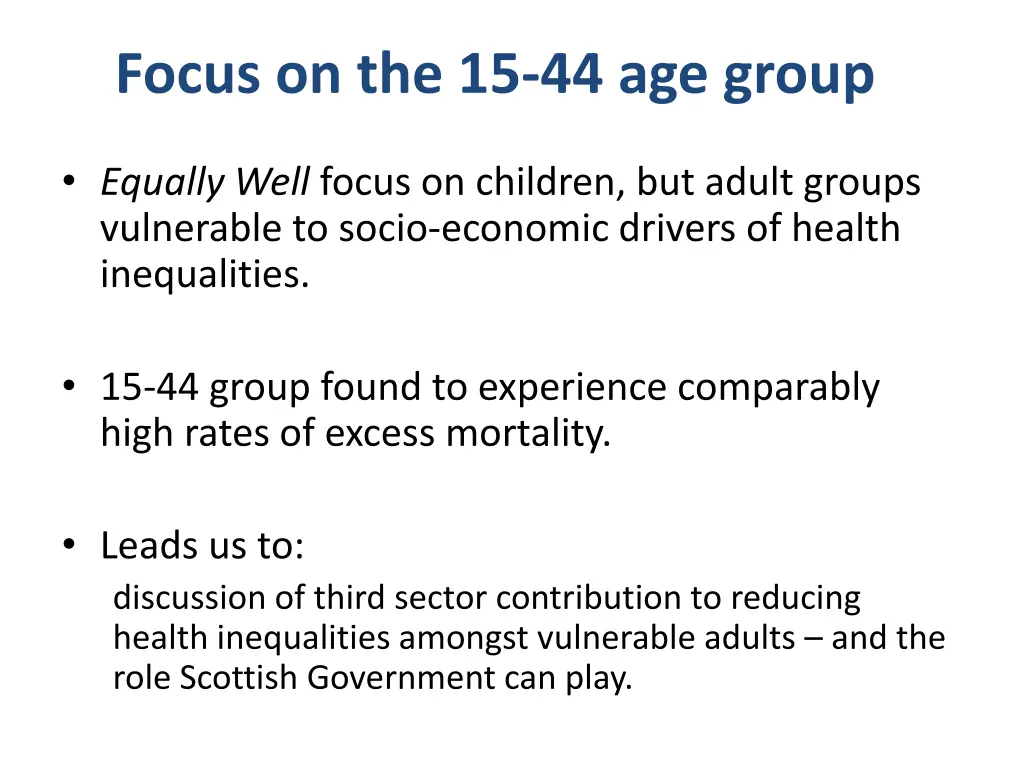 focus on the 15 44 age group