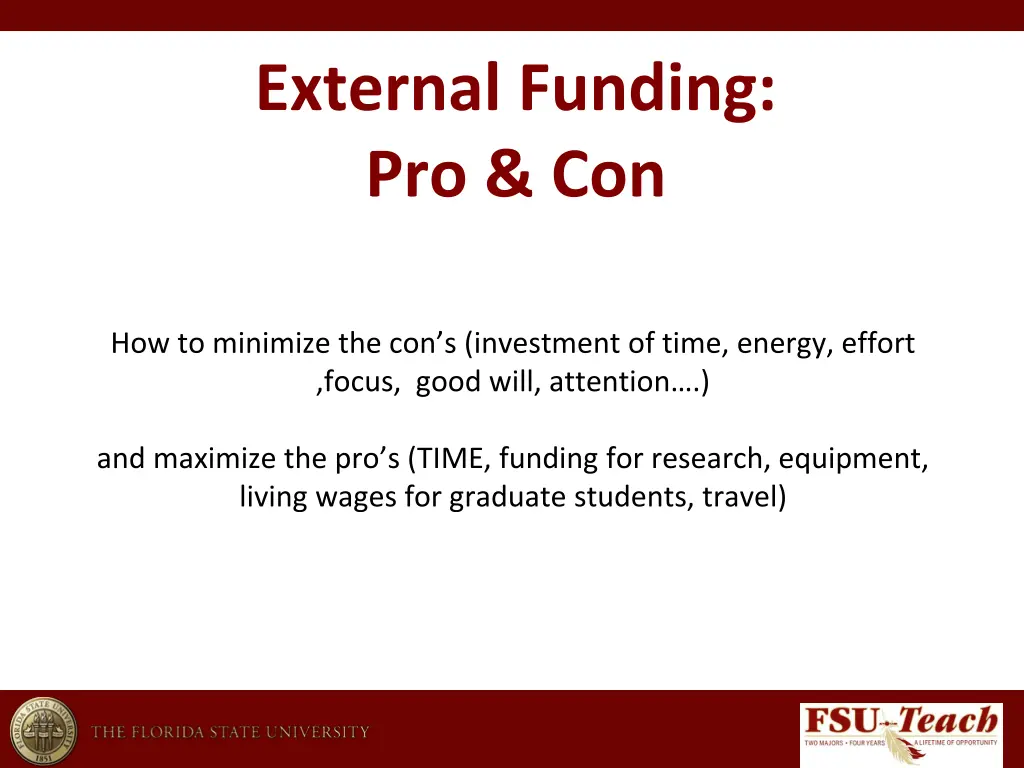 external funding pro con