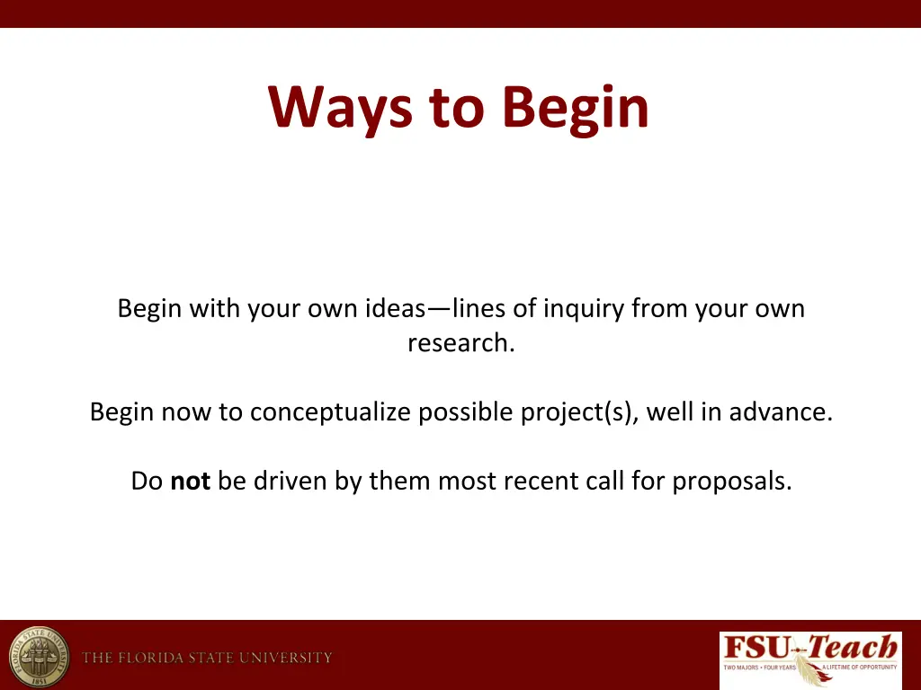 ways to begin