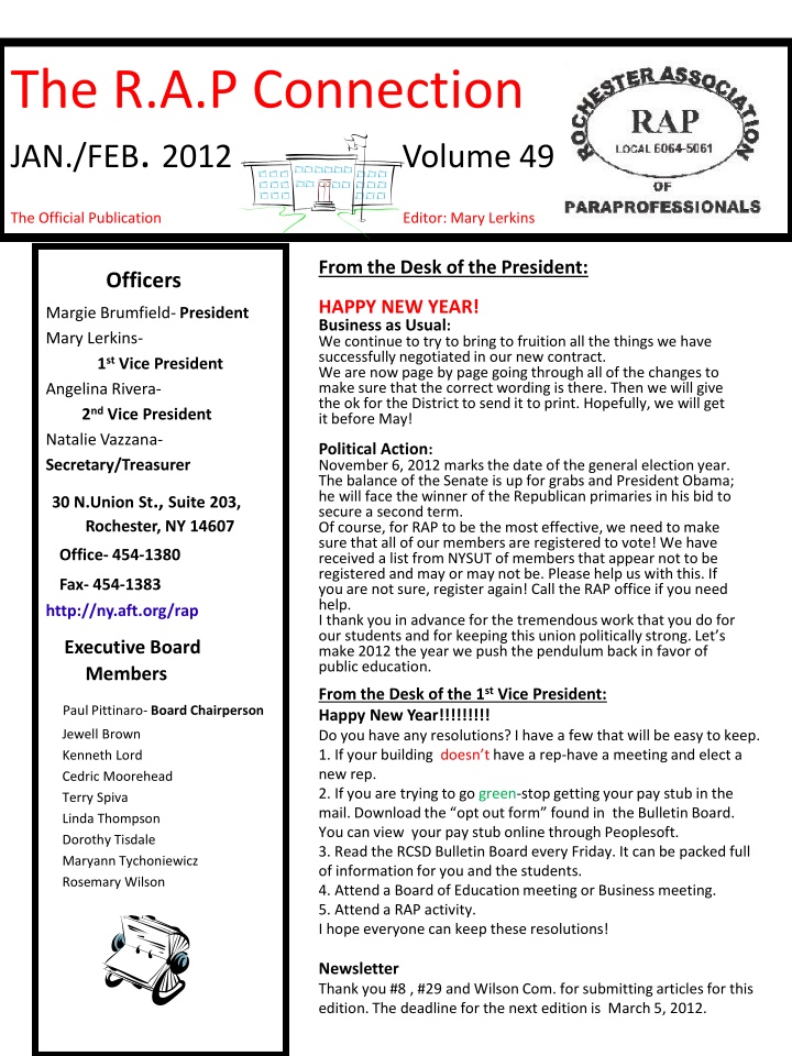 the r a p connection jan feb 2012
