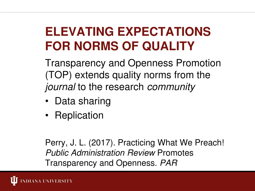 elevating expectations for norms of quality