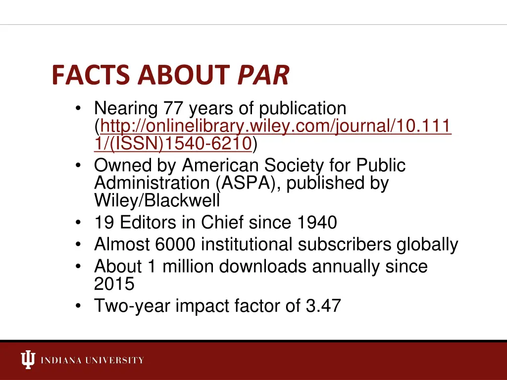 facts about par nearing 77 years of publication