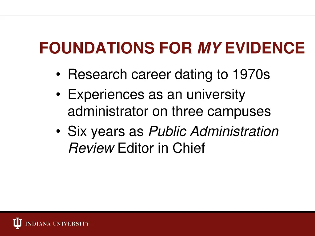 foundations for my evidence
