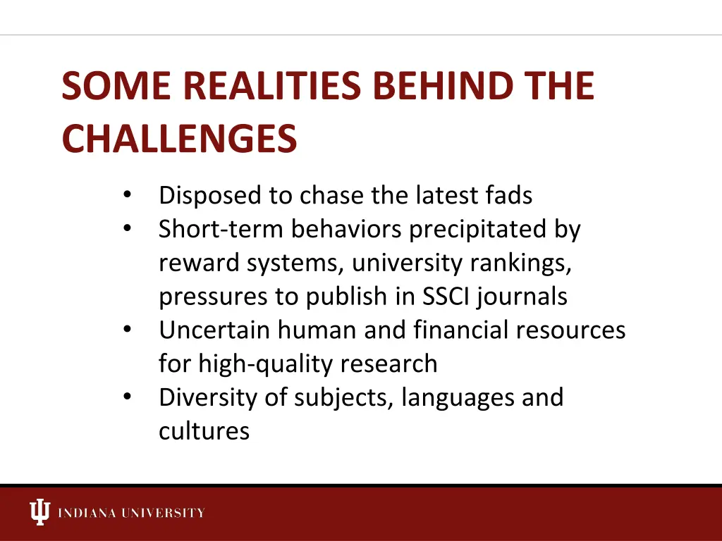 some realities behind the challenges
