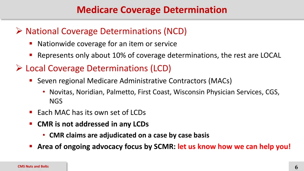 medicare coverage determination