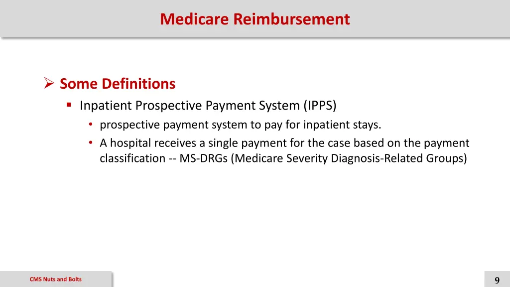 medicare reimbursement 1