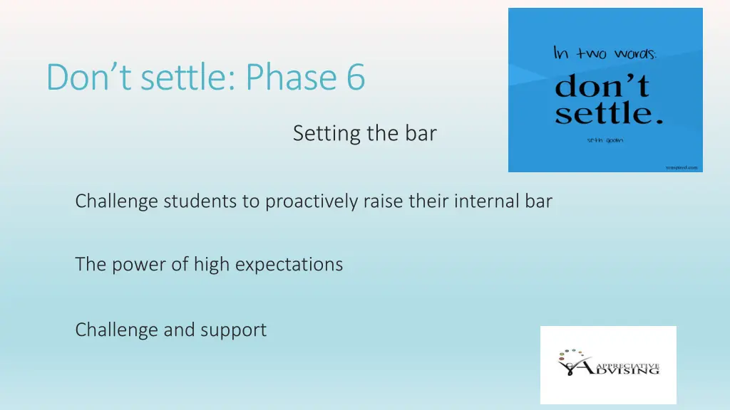 don t settle phase 6