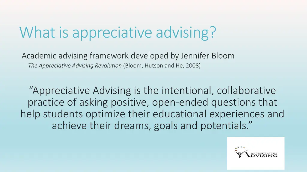 what is appreciative advising