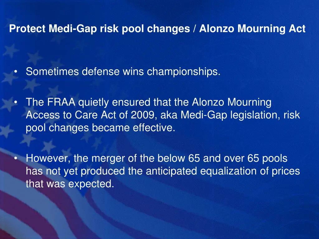 protect medi gap risk pool changes alonzo