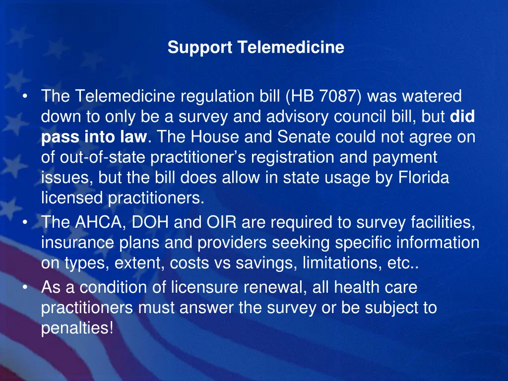 support telemedicine