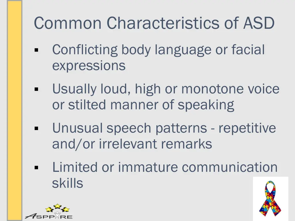common characteristics of asd 2