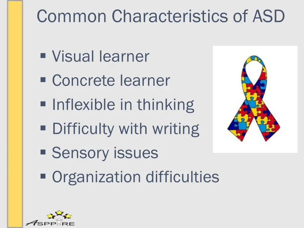 common characteristics of asd