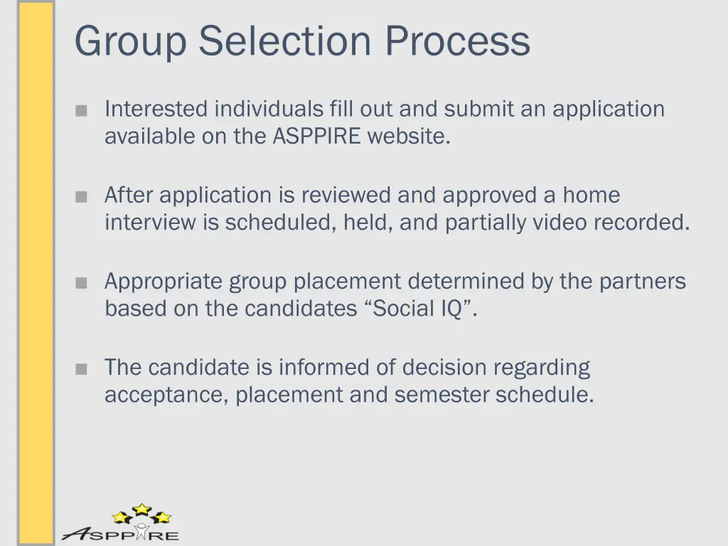 group selection process