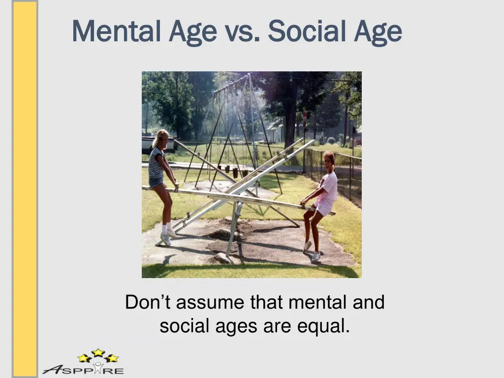 mental age vs social age mental age vs social age