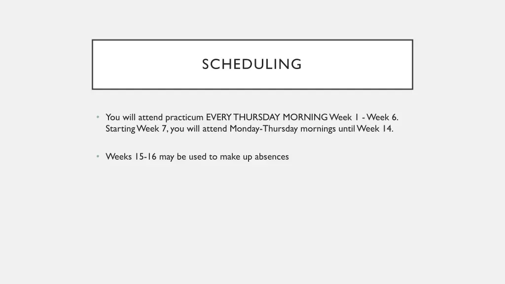 scheduling