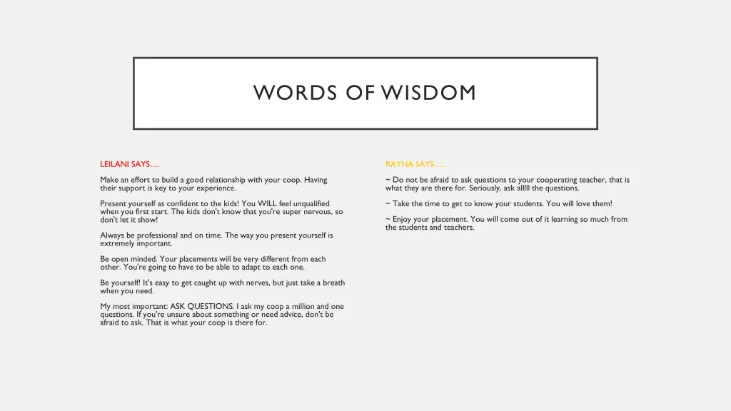 words of wisdom 2