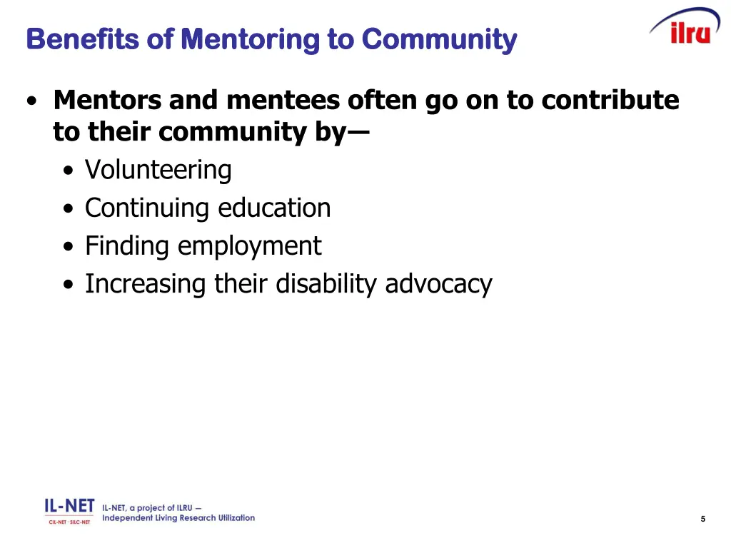benefits of mentoring to community benefits