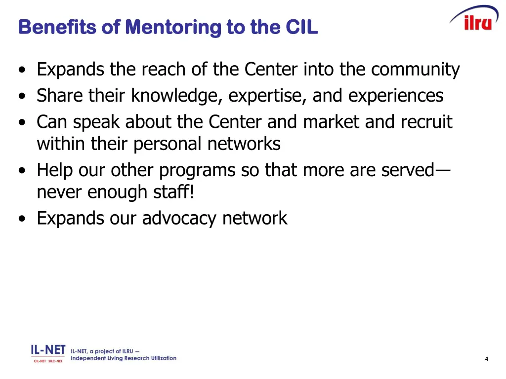 benefits of mentoring to the cil benefits