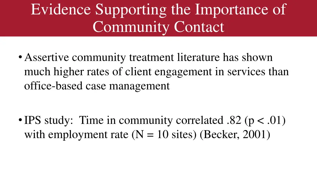 evidence supporting the importance of community