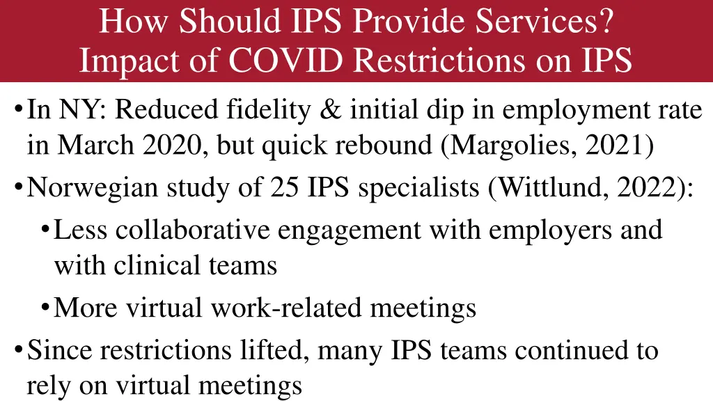 how should ips provide services impact of covid