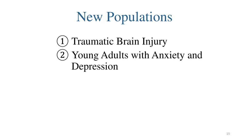 new populations