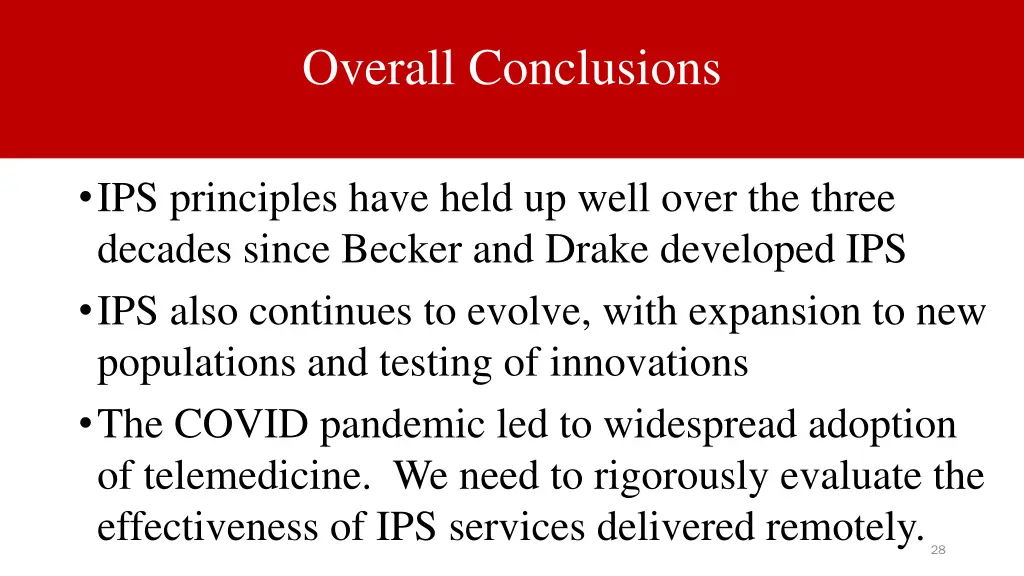 overall conclusions