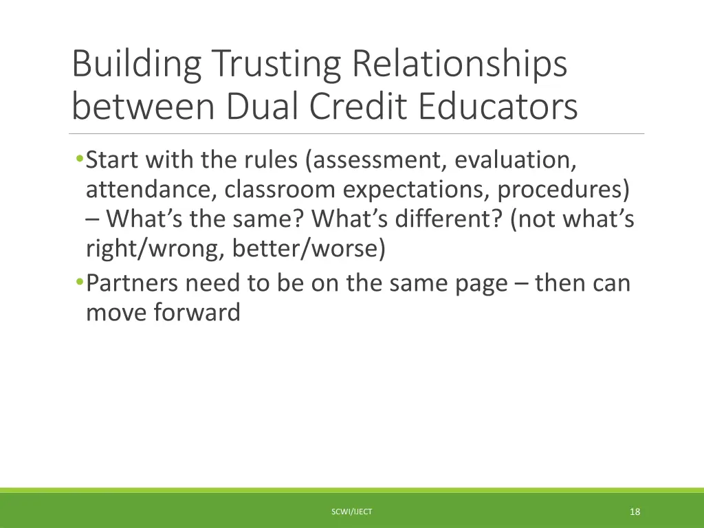 building trusting relationships between dual
